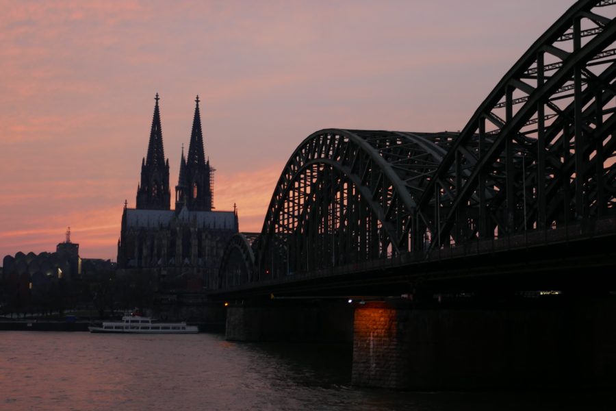 sunset in cologne